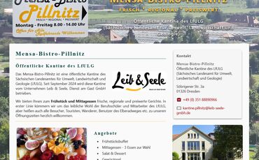 Webdesign, SEO für Öffentliche Kantine des LfULG in Pillnitz